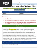 Analyzing Writer's Effect in Texts | PDF | Psychological Concepts ...