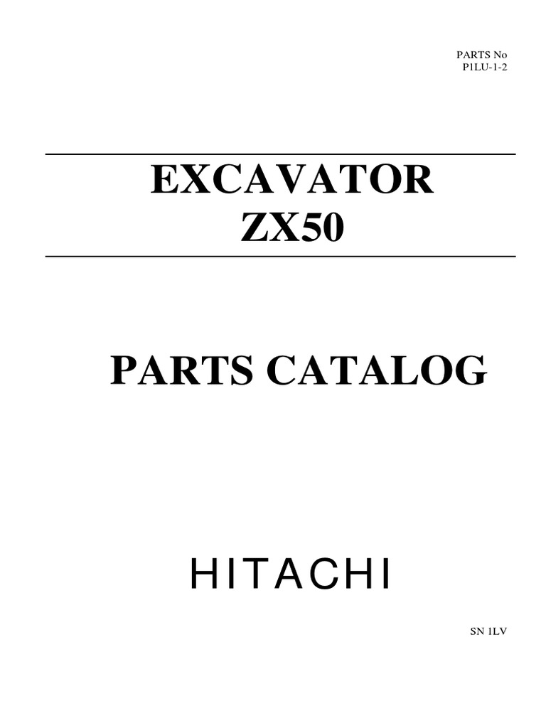 HITACHI Zx50 Parts Catalog 1lv Смт | PDF | Equipment | Machines