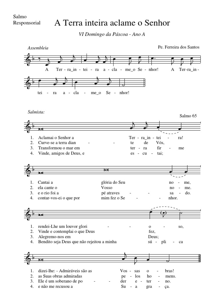 Salmo 65: A Terra Inteira Aclame o Senhor | PDF | Adoração e liturgia ...