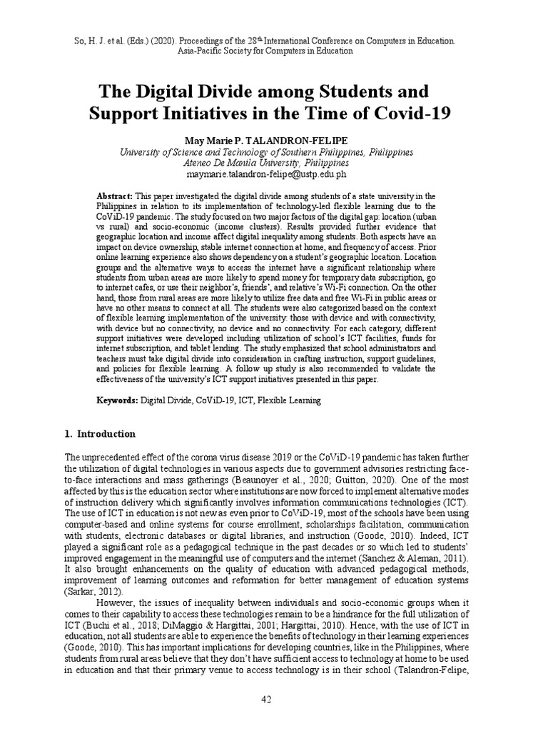 Digital Divide in Student Learning During COVID-19 | PDF | Educational ...