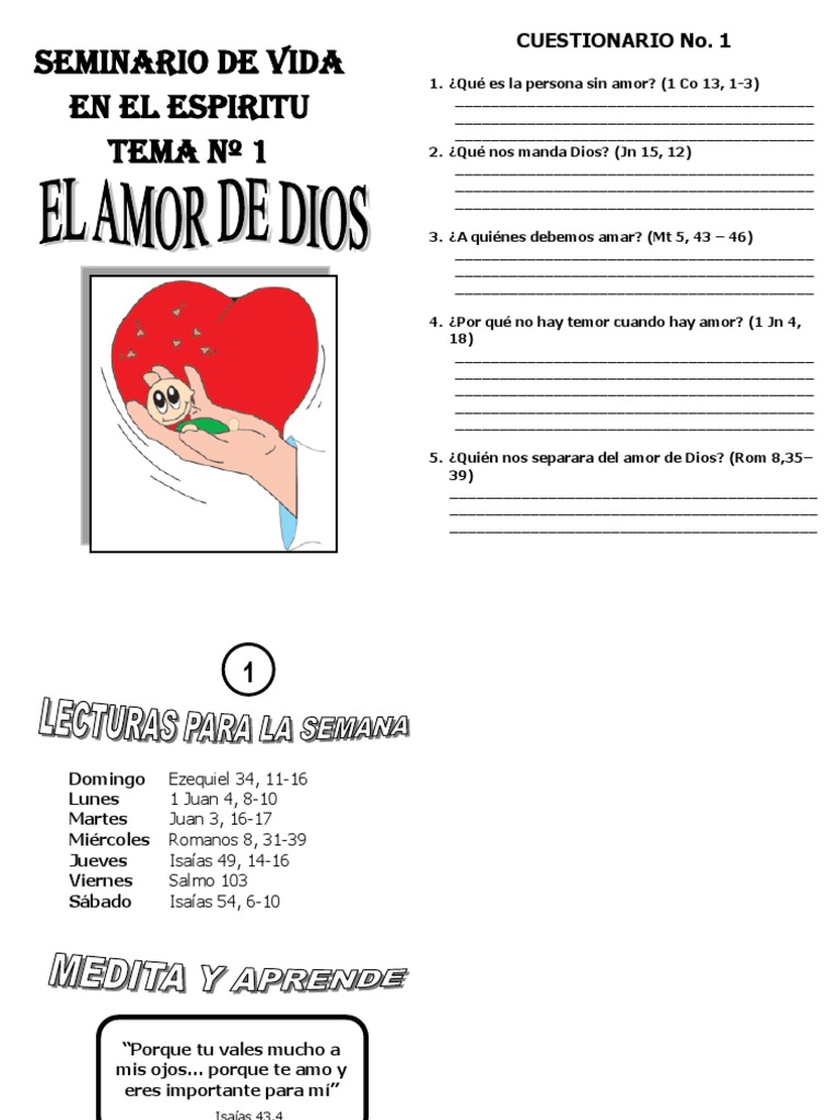 Actividades sobre el Amor de Dios | PDF