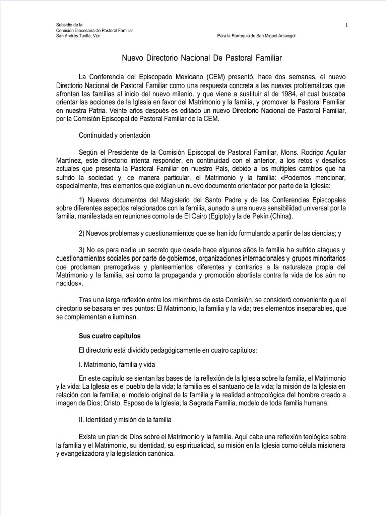 Guía para el Estudio de Pastoral Familiar | PDF | María, madre de Jesús ...