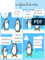 Azul y Blanco Pingüinos Animal 4 Viñetas Historieta