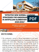 Effective New Normal Learning Strategies For Kindergarten Pupils in Antipuluan Elementary School Sy. 2020-2021
