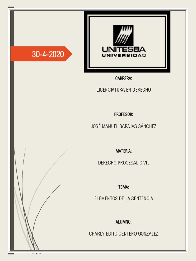 Elementos de la Sentencia Judicial | PDF | Sentencia (ley) | Jurisdicción