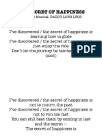 The Secret of Happiness - Lyrics Sheet