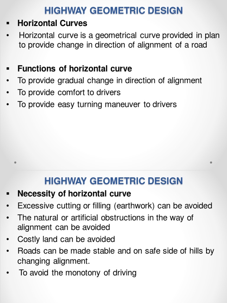 Lecture 7 - Horizontal Alignment | PDF | Acceleration | Road