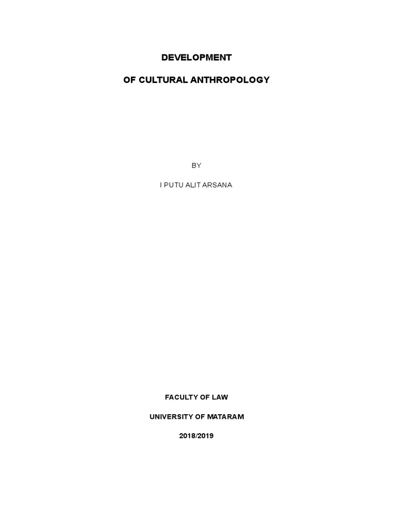 Anthropology and Cultural Development Insights | PDF | Anthropology | Human