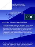 Republic Act No. 4136 Section 8 To Section 13: ALCANTARA, Mac-Jay M. BUIZING, Nathaniel Philip R