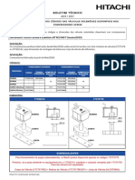 Códigos e dimensões das válvulas solenóides dos compressores screw Hitachi