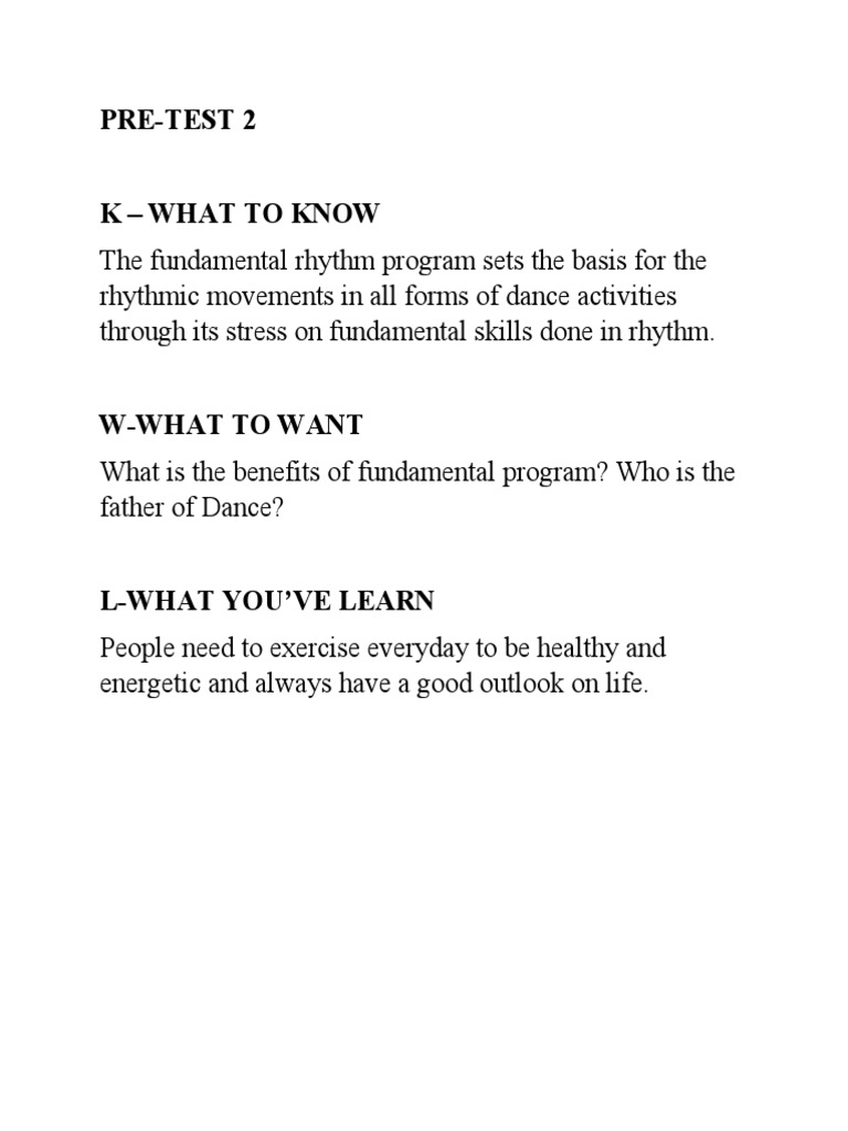 Pre Test | PDF