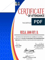 Recla, Jann Rey, B. Cme D2 E-Cert