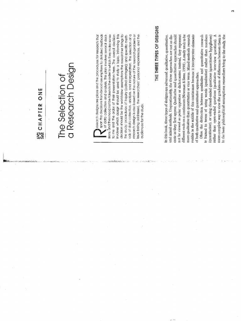 Creswell, J. W. (2009) The Selection of A Research Design PDF