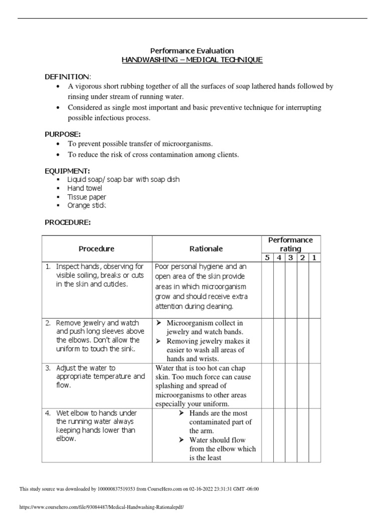 Medical Handwashing Procedure Guide | PDF | Hand Washing | Hand