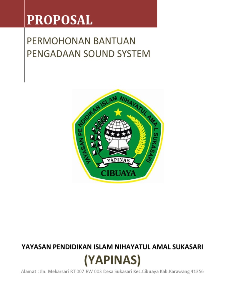 Proposal Pengadaan Sound System YAPINAS | PDF