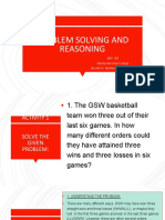 Problem Solving and Reasoning: MAT 100 Manila Adventist College Gezelle Q. Abellanosa, Maed-Math