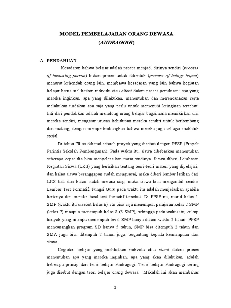 pergeseran pola belajar dewasa dalam konteks modern