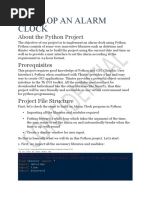 Develop An Alarm Clock: About The Python Project