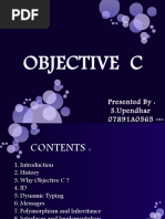 Objective C: Presented By: S.Upendhar 07891A0565