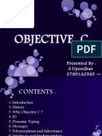 Objective C: Presented By: S.Upendhar 07891A0565