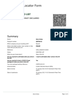 Passenger Locator Form Details