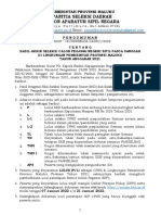 Pengumuman Hasil Akhir Seleksi CPNS Di Lingkungan Pemerintahan Provinsi Maluku