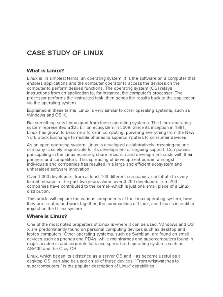 Case Study of Linux