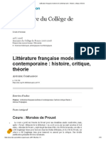 7. Littérature Française Moderne Et Contemporaine Histoire, Critique, Théorie