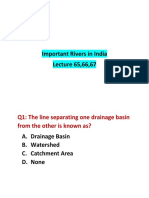 Important Rivers in India Lecture 65,66,67: Q1: The Line Separating One Drainage Basin From The Other Is Known As?