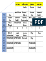 Horario clases semanal facultad