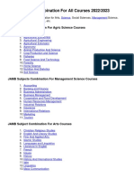 JAMB Subject Combination PDF