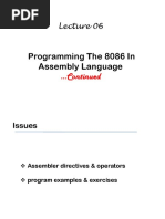 Programming The 8086 in Assembly Language: Continued