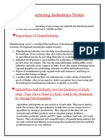 Manufacturing Industries Notes
