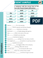 Present Simple Affirmative A2 Printable Worksheet