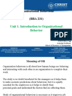Organisational Behaviour (BBA 231) : Unit 1. Introduction To Organizational Behavior