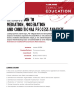 Introduction To Mediation, Moderation and Conditional Process Analysis