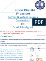 Current & Voltage Sources Conversions