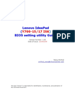 Lenovo IdeaPad BIOS Setting Utility Guide Template V1.05 - Y700ISK