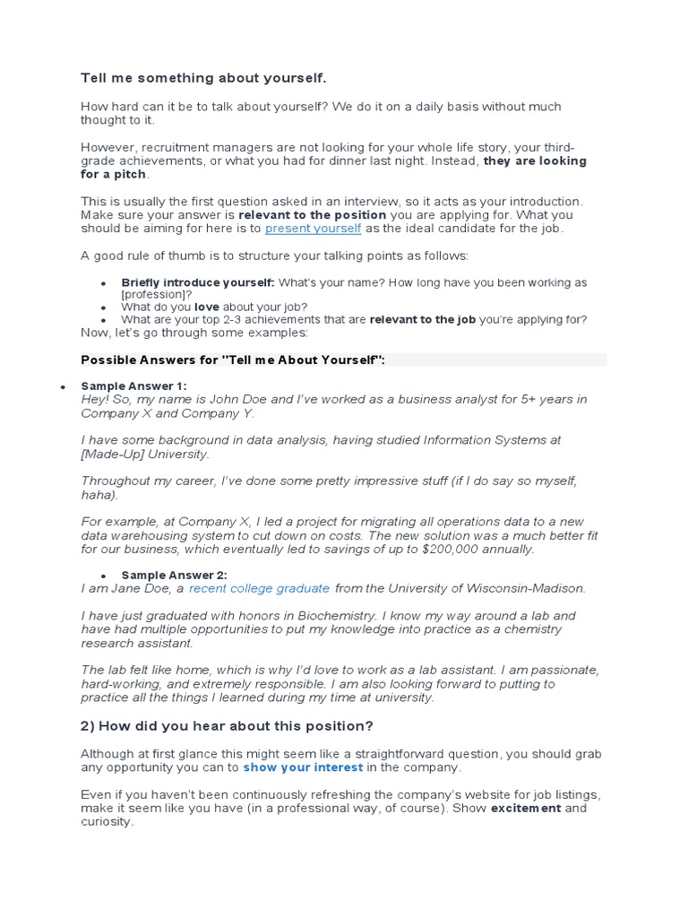 Pitch Yourself for Success | PDF | Job Interview | Salary