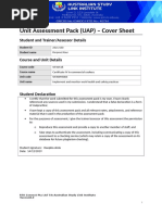 SITXWHS003 Unit Assessment Pack Version 8