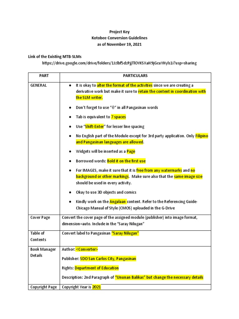 MTB Pang Kotobee Guidelines PDF Text Written Communication