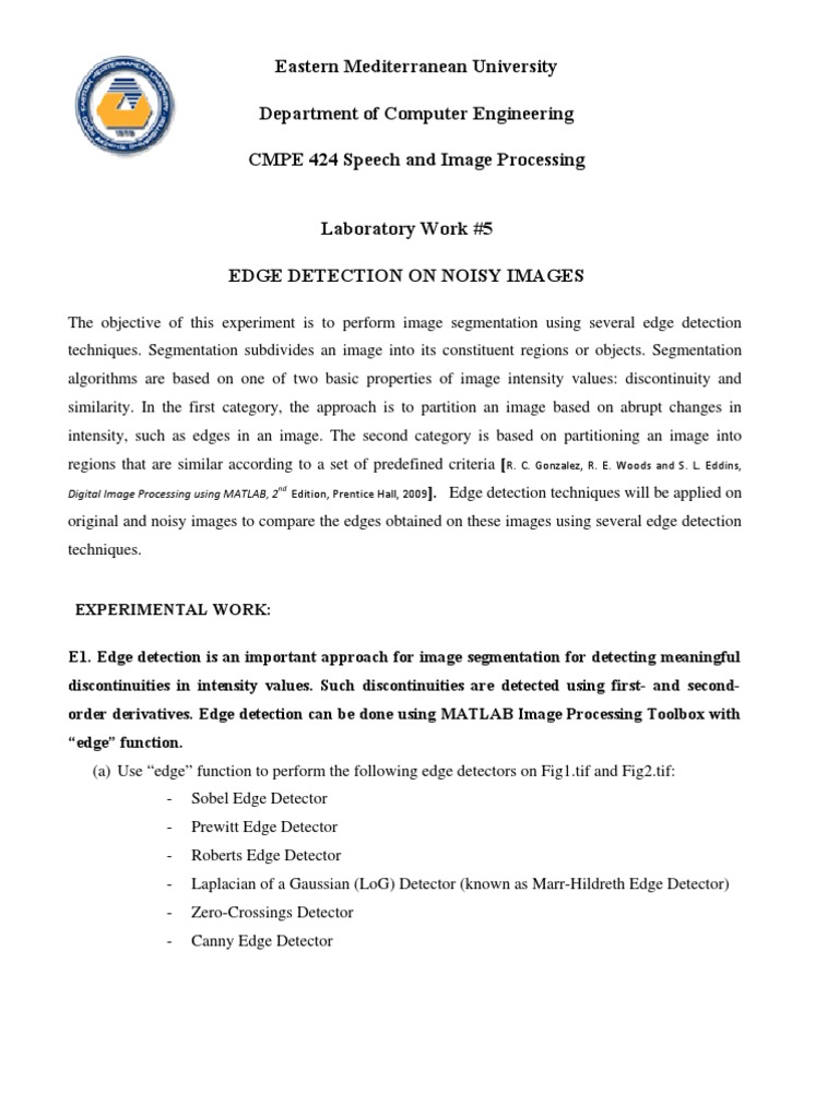 Cmpe424 Lab5 PDF Graphics Multidimensional Signal Processing