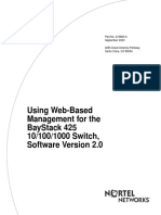 Using Web-Based Management For The Baystack 425 10/100/1000 Switch, Software Version 2.0