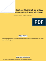 Potential of Cashew Nut Shell As A Raw Material For The Production of Biodiesel