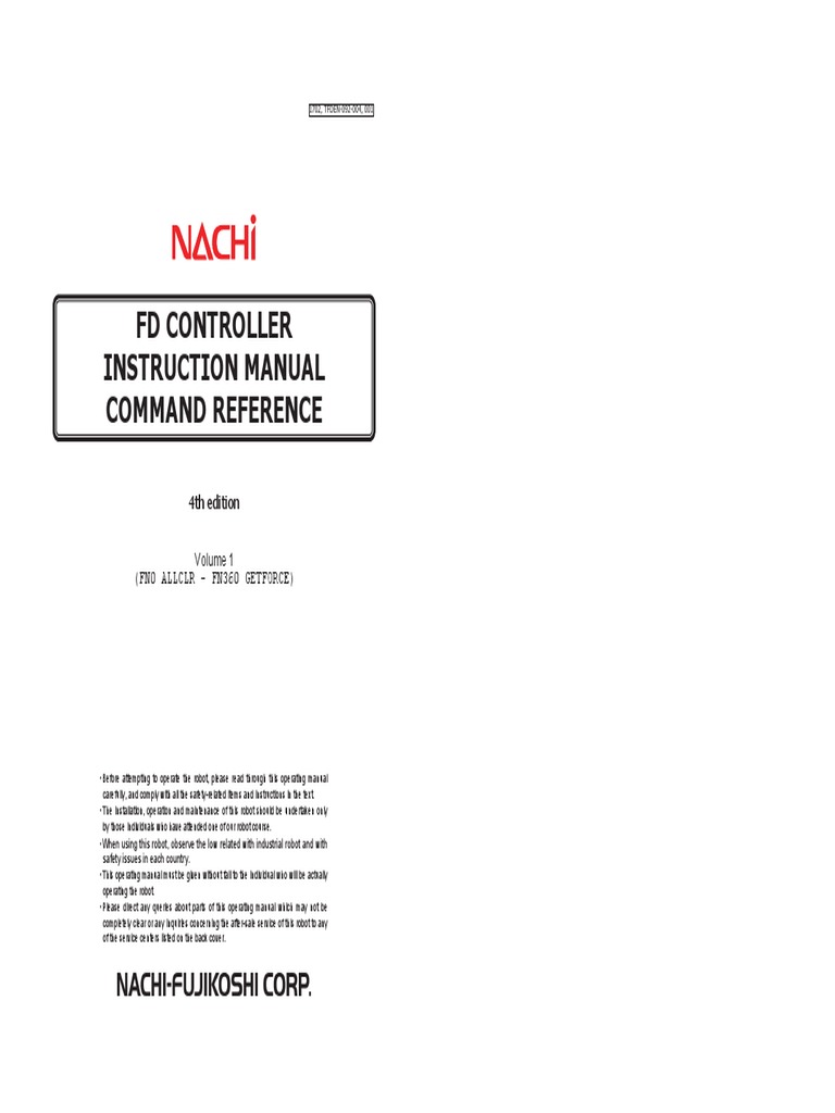 FD Controller Instruction Manual Command Reference: 4th Edition | PDF ...