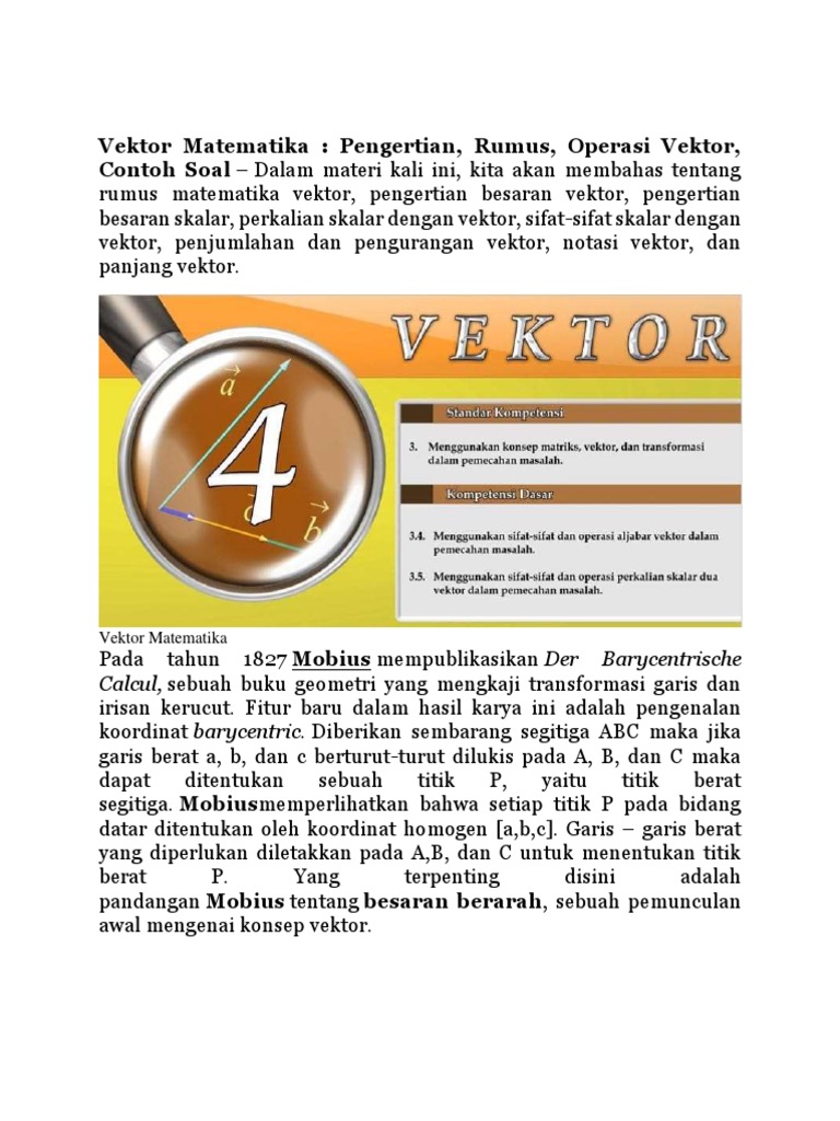 Materi Vektor Matematika Kelas 11 | PDF | Metode & Bahan Ajar