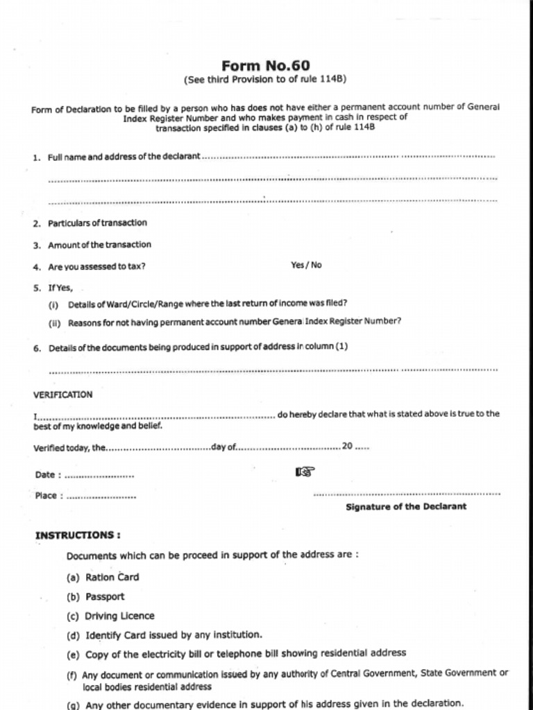 Form 60 pdf