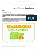 West Bengal Laxmi Bhandar Beneficiary List: October 30, 2021 by