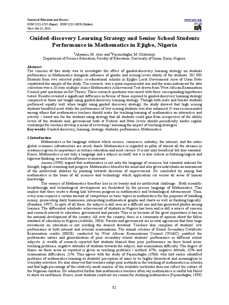 Guided Discovery Learning Strategy | PDF | P Value | Hypothesis