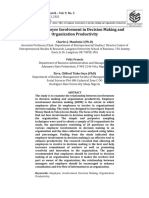 Effect of Employee Involvement in Decision Making and Organization Productivity